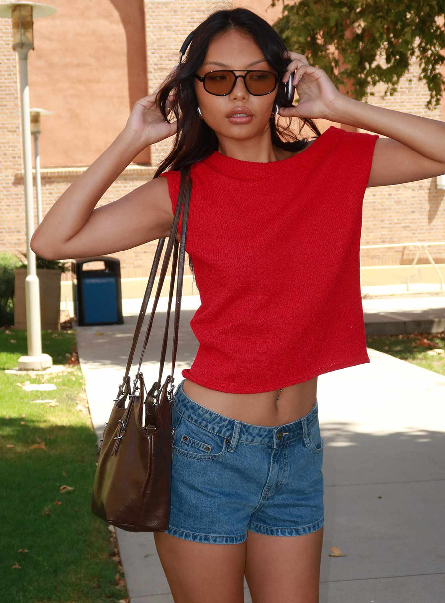 Dreamful Low Rise Mini Denim Shorts Mid Blue Wash · photo 9