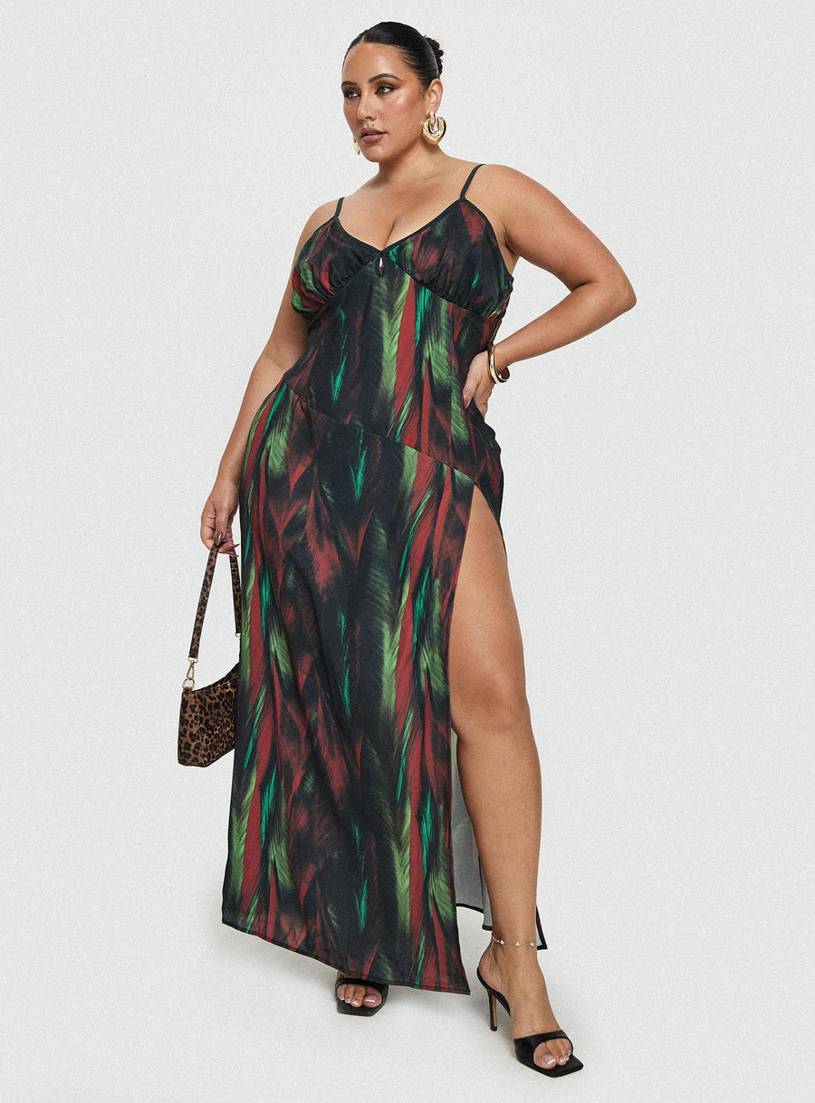 Feather Maxi Dress Multi Curve · photo 8