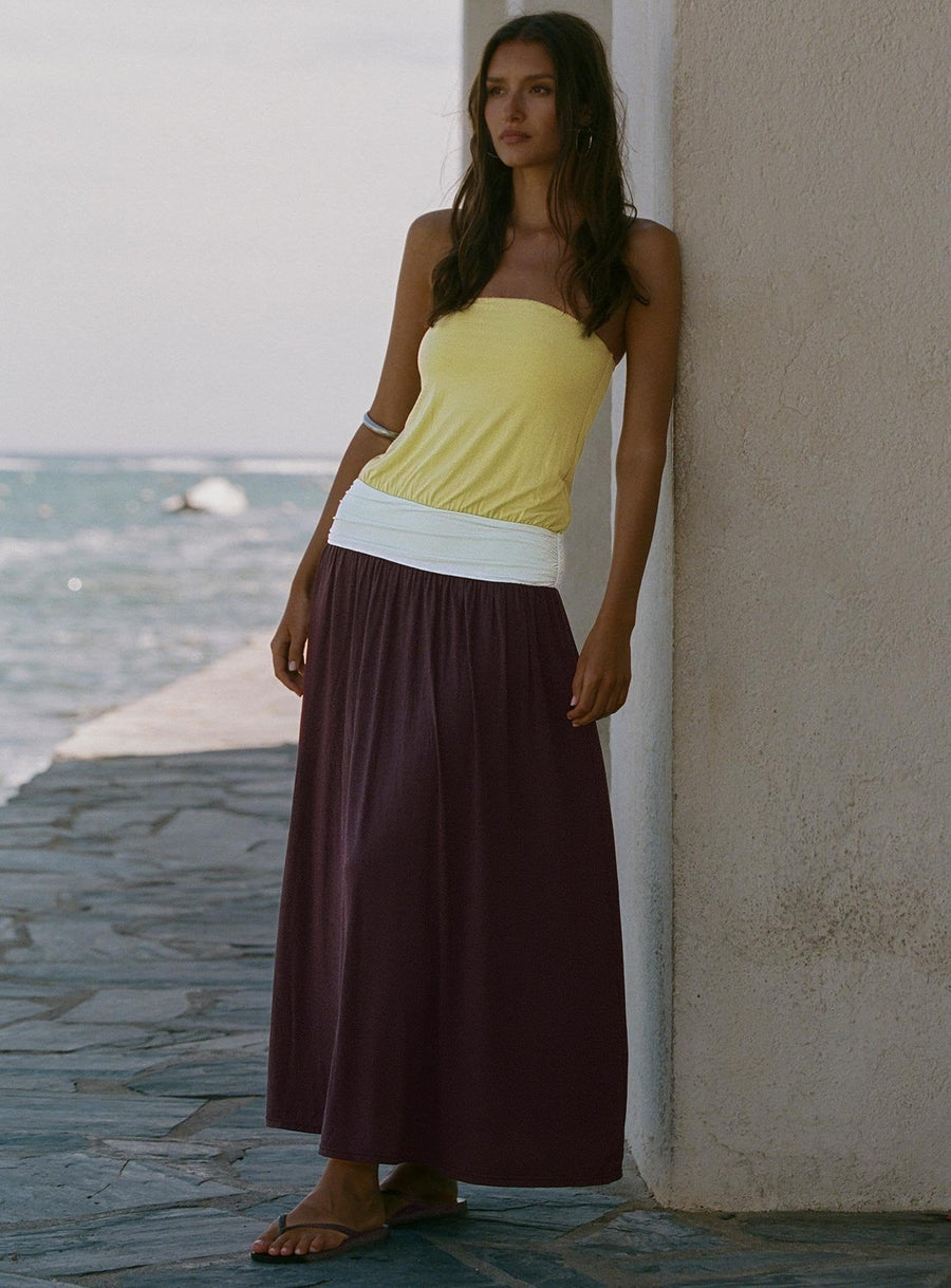 Heart Swarm Colour Block Strapless Maxi Dress Multi · photo 1