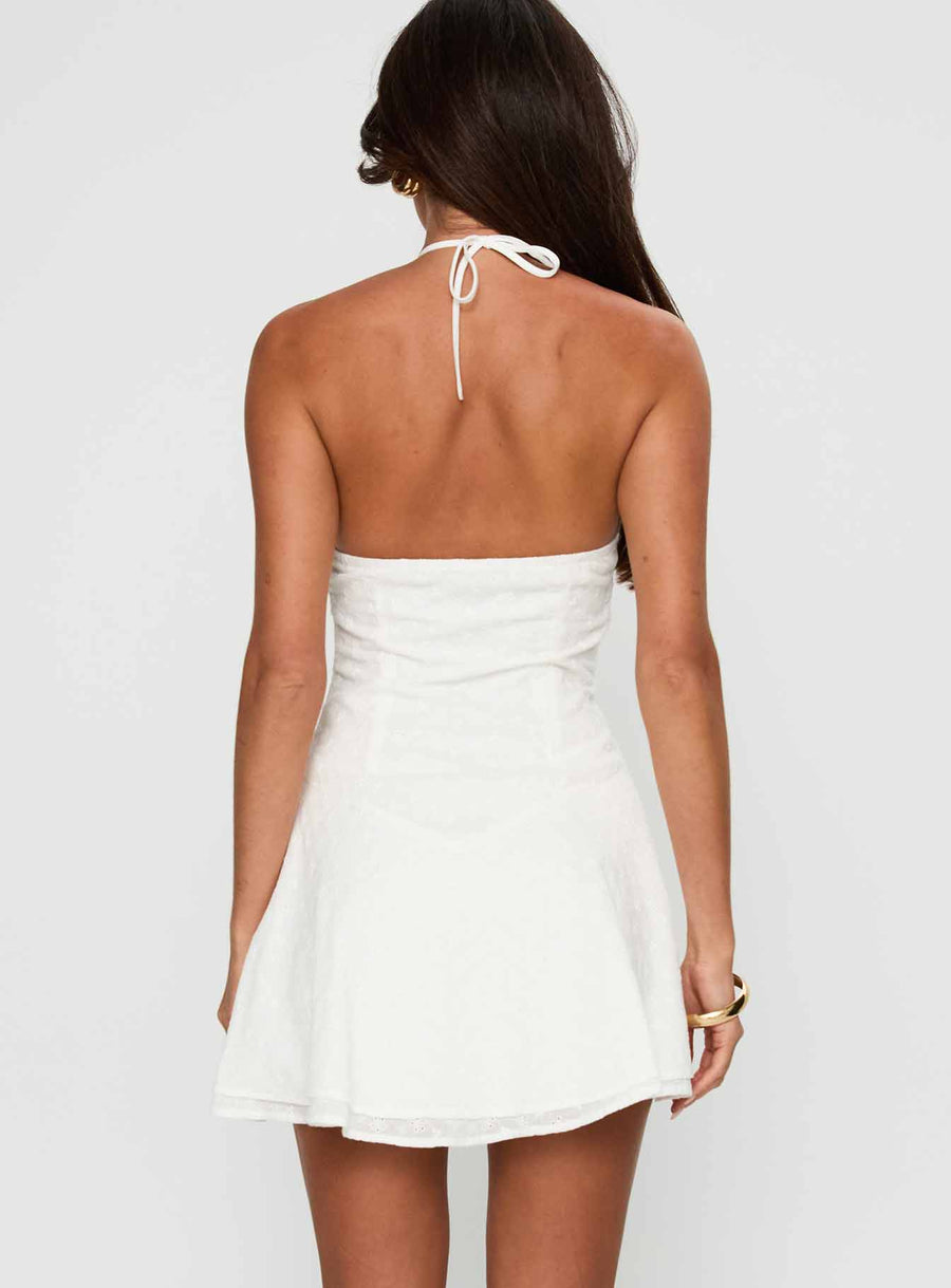 Flowerchild Halter Mini Dress White · photo 6