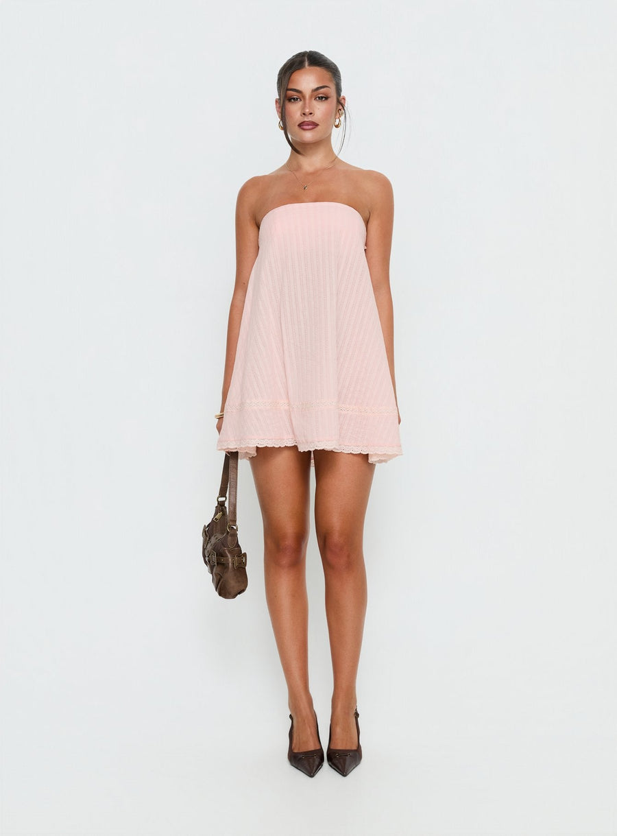 Gypsea Strapless Swing Mini Dress Light Pink · photo 9