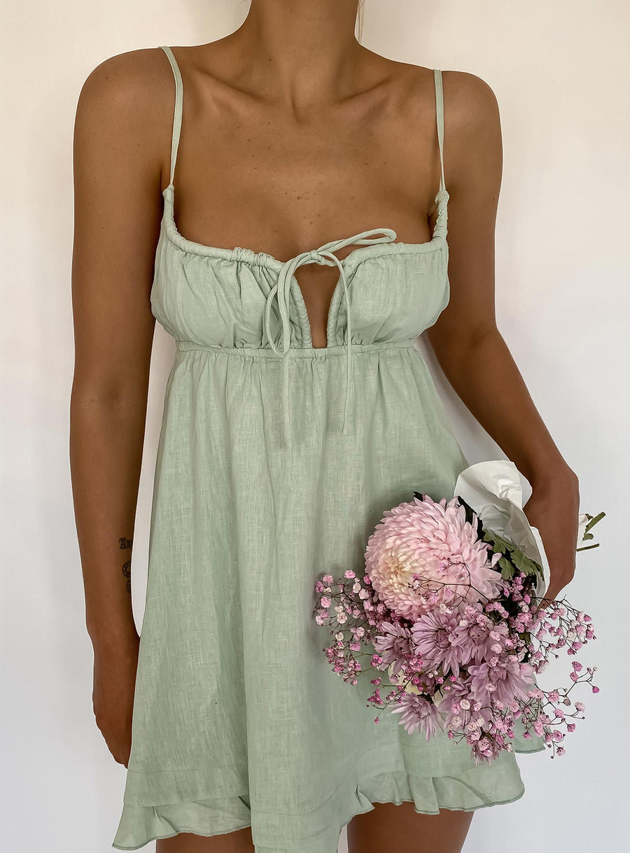 Empress Of Love Mini Dress Sage · photo 12