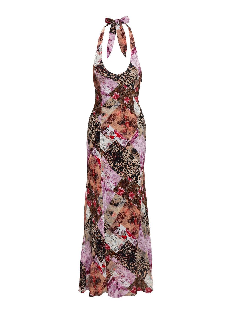 Flora Halter Maxi Dress Multi · photo 6