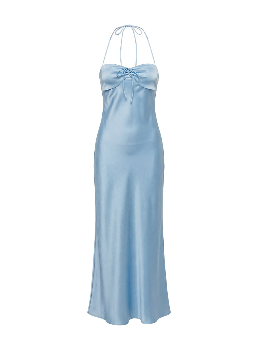 Fireproof Halter Maxi Dress Baby Blue · photo 8