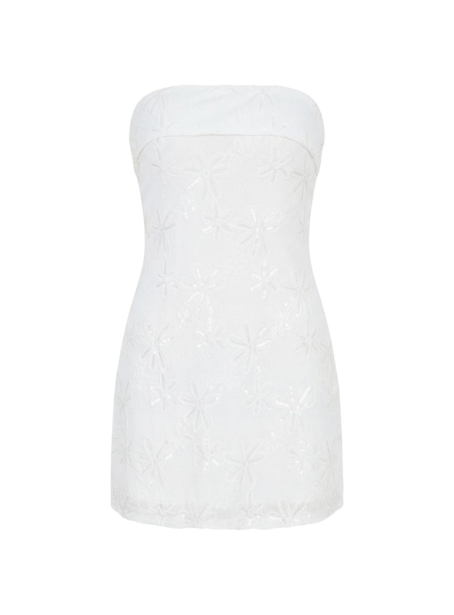 Graces Strapless Mini Dress White · photo 8