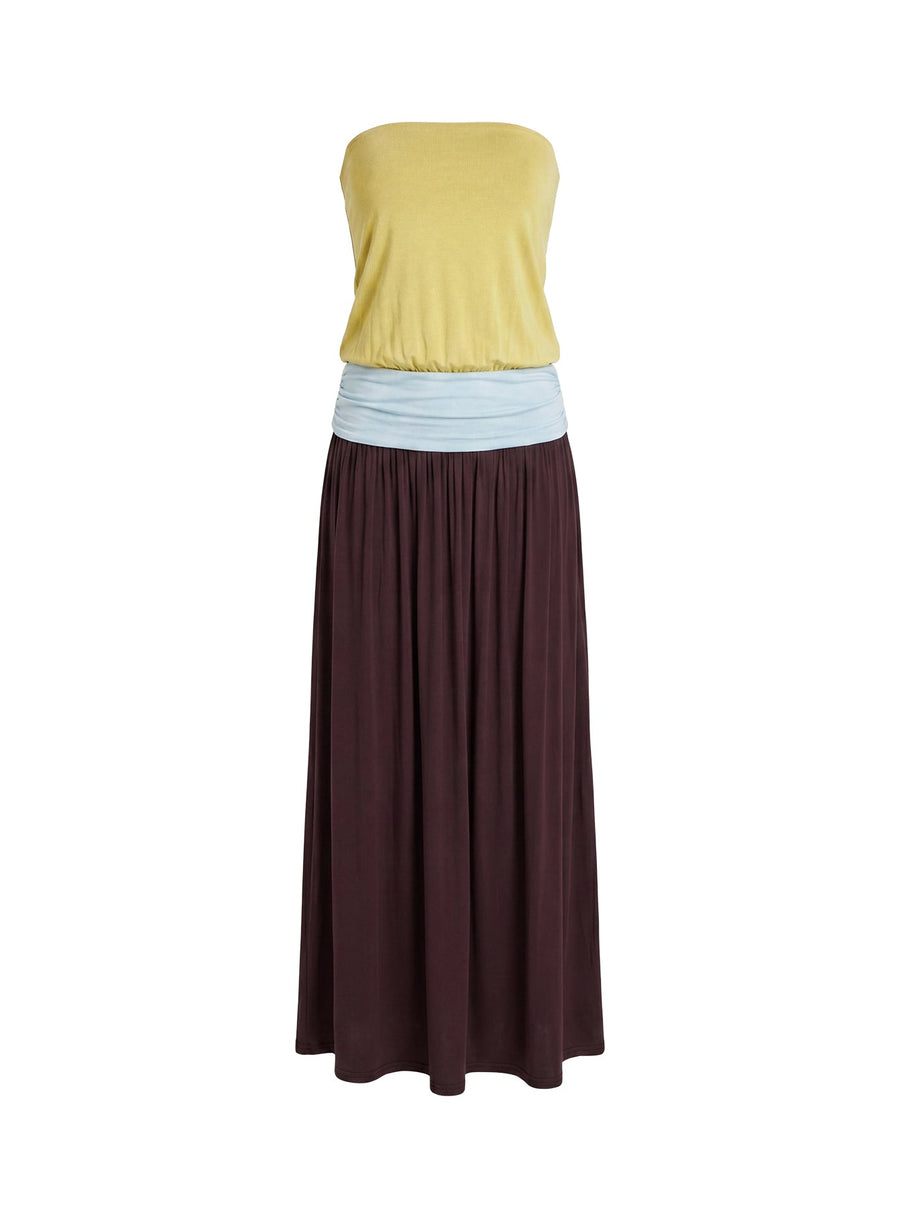 Heart Swarm Colour Block Strapless Maxi Dress Multi · photo 10