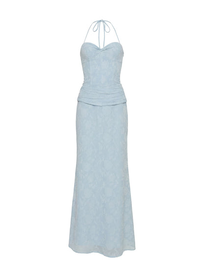 Love from Portofino Corset Maxi Dress Blue