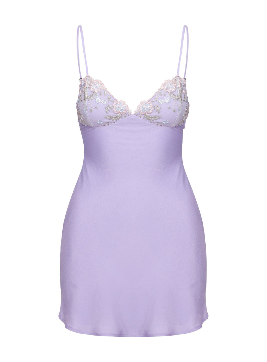 Hintz Satin Mini Dress Lilac · photo 11