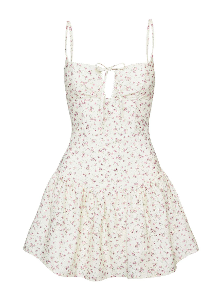 Joanie Drop Waist Mini Dress Floral Multi · photo 5