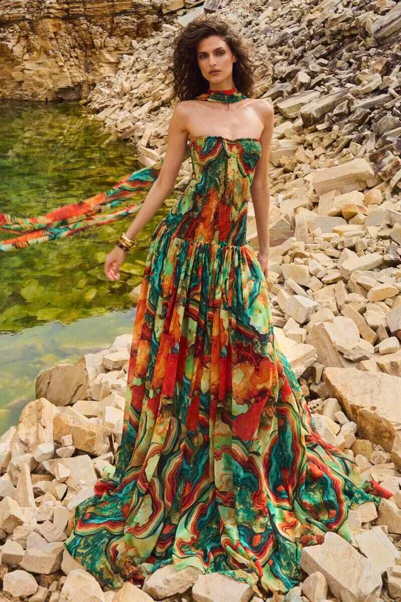 Portofino Minerale Maxi Dress
