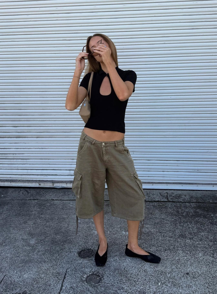 Hudsen Longline Cargo Shorts Khaki · photo 9